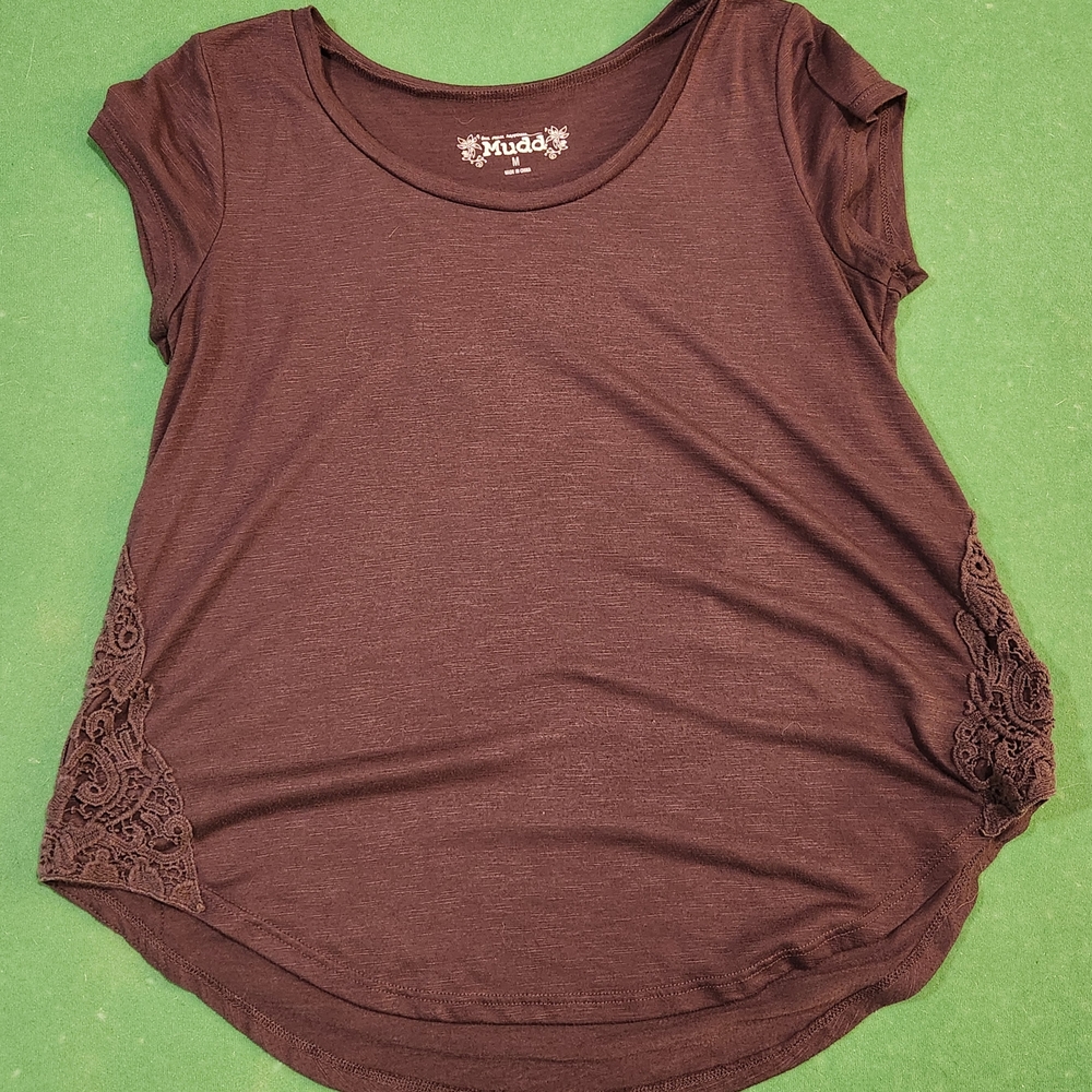 🧡3 for $20 / Mudd Women's Grey Lace Accent Top